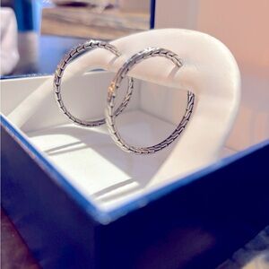 Vintage John Hardy Classic Chain large hoop earrings sterling silver unworn